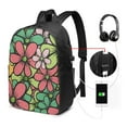 thumbnail image 3 of YFYANG 17" Laptop Backpack, Cartoon Floral Pattern Fashion Travel Work Backpack with USB and Headphone Cable Interface for Men and Women, 3 of 8