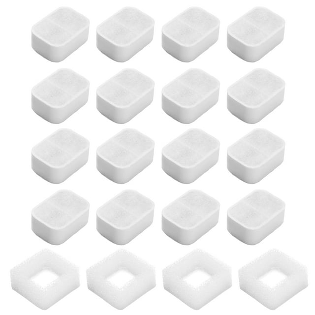 Pet Fountain Replacement Filters, Cat Fountain Carbon Filters and Foam Pre-Filters for Ceramic/Cupcake Pet Fountain Pet Drinking Fountain Porcelain