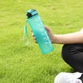 thumbnail image 4 of Tazas de fitness de 1000 ml a prueba de fugas con escala de tiempo para acampar corriendo verde, 4 of 8