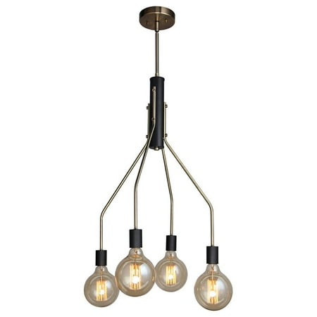 

Woodbridge Lighting Bentley 4-Light G125 Metal Chandelier in Brass/Black