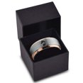 thumbnail image 3 of Tungsten Dog Puppy Yin Yang Band Ring 8mm Men Women Comfort Fit 18k Rose Gold Step Bevel Edge Brushed Polished, 3 of 4
