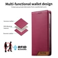thumbnail image 3 of Funda Tipo Cartera de Cuero Sintético para Samsung Galaxy A57 Bloqueo RFID, con Ranuras para Tarjetas y Bolsillo para Efectivo, Cierre Magnético Fuerte Rojo, 3 of 6