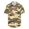 thumbnail image 4 of snilers Men Hawaiian Shirt Casual Button Down Short Sleeve Blouses Stretch Camo Printed Summer Tops, 4 of 5