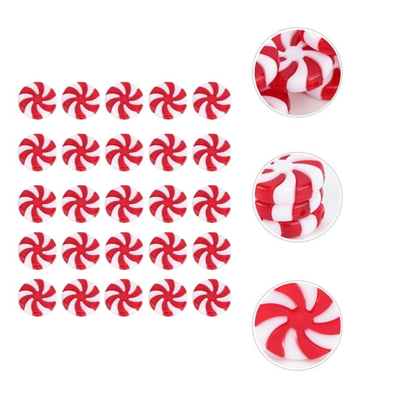 UNOMOR Decorative Small Candy Cane Acrylic for Kids Party 50Pcs 1In