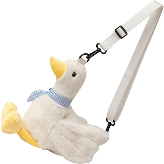 Hzzsbu Plush Duck Shoulder Bag - Cute Duckling Crossbody Messenger Purse for Women
