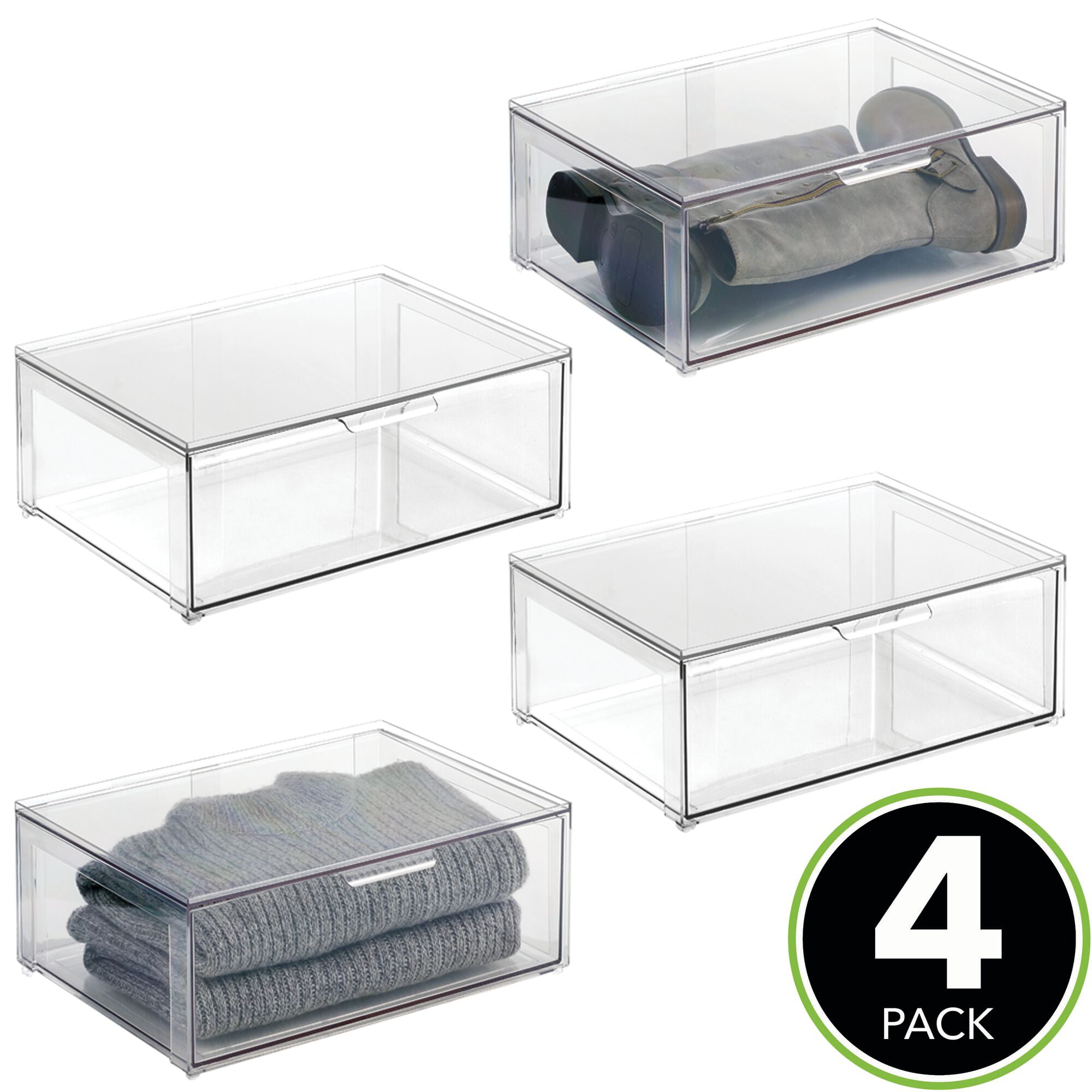 Plastic 4 Compartment Divided Drawer And Closet Storage Bin - Temu