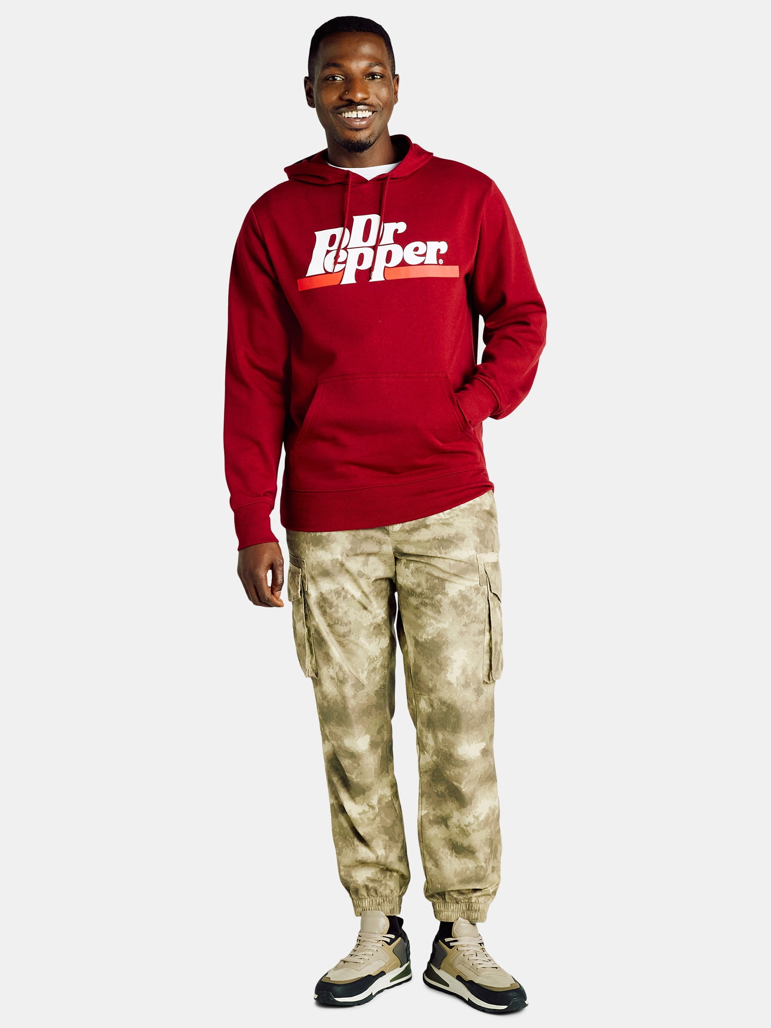 Dr. Pepper Men's Graphic Hoodie with Long Sleeves, Size S-3XL