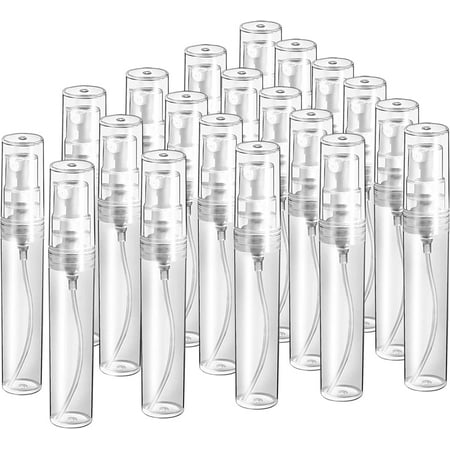 20 Pcs Mini Spray Bottles 5ml Plastic Spray Bottles, Clear Refillable Perfume Bottles, Fine Mist Spray Bottle Empty for Perfume, Essential Oil Portable Atomizer Bottle for Travel