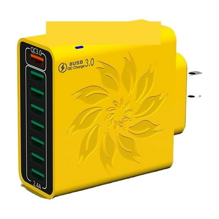 8 Ports USB Charger QC 3.0 Fast Charging US Plug 65W Fast Charger Power Adapter