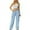 Light Blue, variant on LLYwey Yoga Pants Spring and Summer Women's Button Pocket Bandage Solid Fashion Full Length Pants Jeans Pants High Waisted Scrub Pants Female Long Pant Style H1624 Green-1 XXL