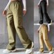 thumbnail image 5 of Pantalones sin cinturón Pantalones de cintura alta Pantalones de pierna ancha Pantalones de tubo recto Sueltos Elegantes Pantalones de viaje Pantalones casuales, 5 of 6