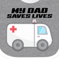 thumbnail image 4 of Inktastic My Dad Saves Lives Ambulance Boys or Girls Baby Bib, 4 of 4