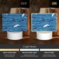 thumbnail image 3 of Vsdgher Sharks on White Blue Striped Rectangular Acrylic Night Light Acrylic Sleep Night Light Friend Gifts for Birthday Gifts for Women Teens Boys Girls, 3 of 9
