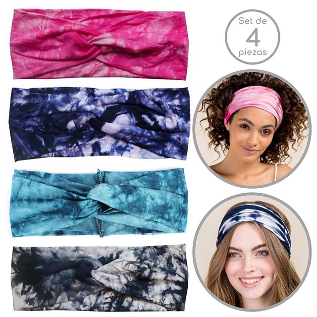 Canotagio Set de 4 Bandas de Cabeza para el Cabello. Yoga Headbands Canotagio Bandas para Cabeza