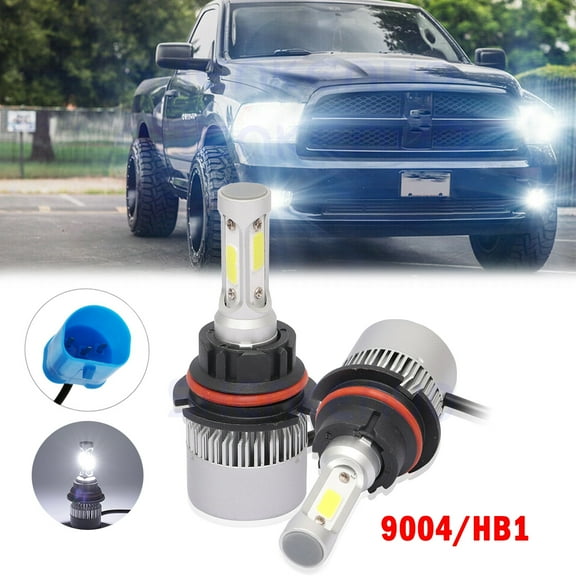 LED Headlight Hi/Low Beam Bulbs 2X 9004 6000K For Dodge Dakota 1991-1996