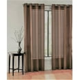 thumbnail image 3 of 2 panel semi sheer voile window treatment curtain 8 Grommets 55" Width X 84" drapes for any bedroom inside or outside RUBY brown color, 3 of 5
