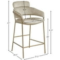 thumbnail image 3 of Meridian Furniture Yara Stone Velvet Counter Stool, 3 of 6