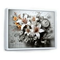 thumbnail image 2 of Designart "Beauty Of Urban Oasis Hibiscus In White And Orange" Hibiscus Floater Framed Wall Art Living Room, 2 of 5
