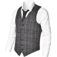 thumbnail image 1 of GFDYREE Men's Slim Fit Herringbone Tweed Suits Vest Premium Wool Blend Waistcoat, 1 of 7