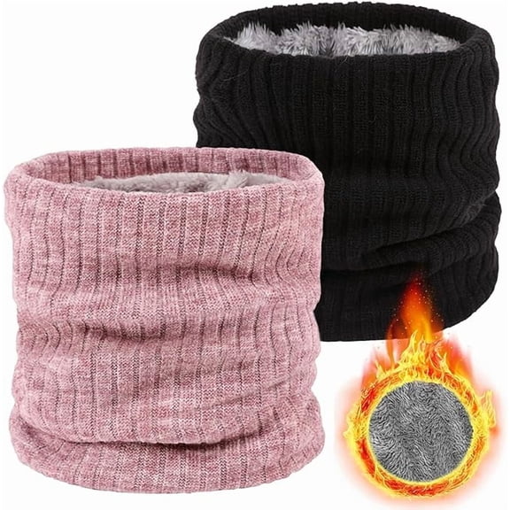 2PCS Winter Fleece Neck Warmer Women Men Ski Mask Face Warmer Neck Gaiter Neck Scarf Thick Windproof