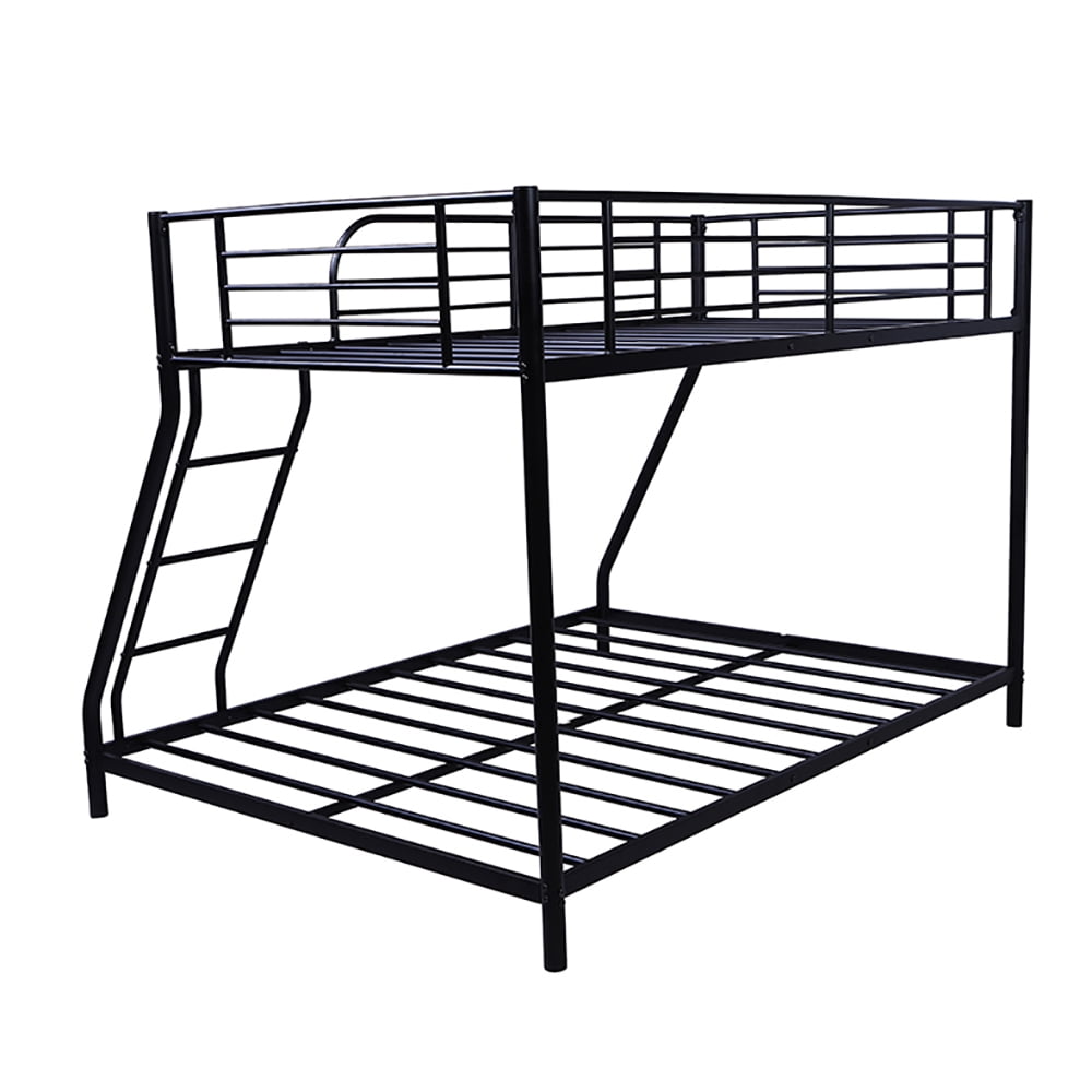 Kepooman Twin over Full Metal Bunk Bed with Ladder, Black Kepooman Twin over Full Metal Bunk Bed with Ladder, Black