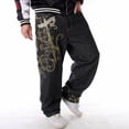 thumbnail image 3 of Pantalones vaqueros de hip hop bordados para hombre, pantalones de skate holgados casuales de hip hop de moda HIPHOP de talla grande, 3 of 5