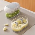 thumbnail image 5 of Cortador de ajo de empuje manual multifuncional, molinillo, prensa - Herramienta de cocina de plástico gris para picar, picar, triturar clavos - fácil operación con una sola mano, cuchillas de acero, 5 of 5