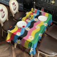 thumbnail image 2 of Pioneer Flower Floral Print Pattern Rectangle Tablecloth 60"x120", Waterproof Polyester Table Cloth, Wipeable Spillproof for Dining Camping Indoor Outdoor, 2 of 6