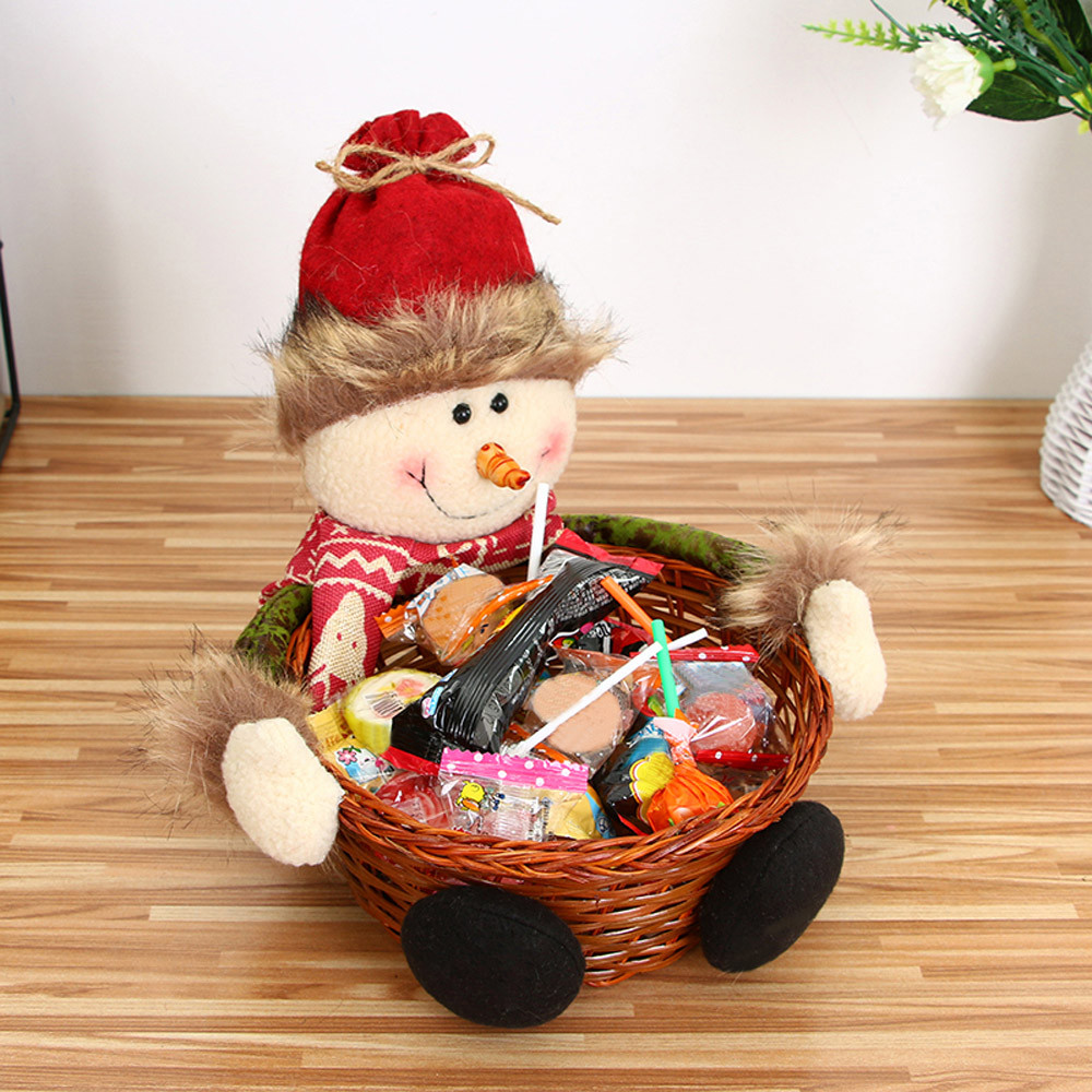 Siaonvr Christmas Candy Storage Basket Decoration Santa Claus Storage