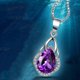 thumbnail image 1 of Collar con colgante de amatista morada Yashi plata cadena para clavícula 45 cm, 1 of 5