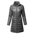 thumbnail image 1 of FashionOutfit Women's Casual Solid Comfortable Light Weight Long Quilted Padding Jacket, 1 of 1