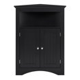 thumbnail image 4 of White Corner Cabinet with Doors & Adjustable Shelves, Versatile Storage for Bathroom, Kitchen, and Living Room, Freestanding Design, 4 of 11