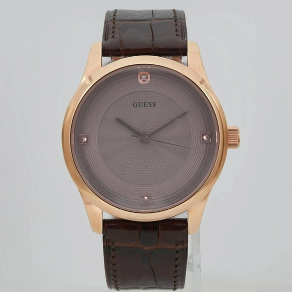 Pre-Owned Guess Rose Gold-Tone Streel Quartz Mens Watch U0539G2 (Good)