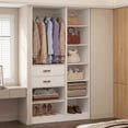 thumbnail image 2 of Homieasy 39.4'' W Closet System with Wooden Drawers and Hanging Rods, White Oak, 2 of 7