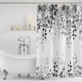 thumbnail image 2 of Grey Shower Curtain Set - 72" x 78" Washable Bathtub Curtain with 12 Hooks, Eucalyptus Leaves Waterproof Fabric Stall Shower Curtains for Bathroom/Bathtub Décor, 2 of 6