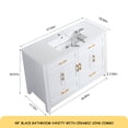 thumbnail image 6 of 48" White Bathroom Vanity with Ceramic Sink Combo, Abundant Storage Cabinet -4 Soft close doors and 4 drawers, 6 of 10