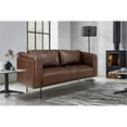thumbnail image 3 of Lexicon Soren 18" Modern Plywood and Leather Loveseat in Brown, 3 of 8