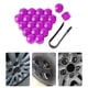 thumbnail image 4 of Capas de tuerca de rueda de automóvil Universal Auto Hub Tornillo Tornillo Reemplazo Reunión a prueba de polvo Nueces Tuercas Tornillos Protector con clip Púrpura 19mm 20 Piezas, 4 of 7