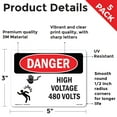 thumbnail image 2 of High Voltage 480 Volts OSHA Danger Vinyl Decal Label 5 Inch x 3.5 Inch - 5 Pack, 2 of 6