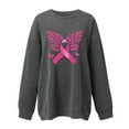 thumbnail image 2 of Craaazy Sweatshirts For Women Breast Cancer Awareness Sweatshirts Ribbon Print Casual Long Sleeve Shirts Gifts For Women, 2 of 4