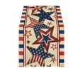 thumbnail image 2 of Aufmer Patriotic Festival Table Runner Set Star Firework USA Flag Printed Polyester Cloth Mat Combination For 4th Of July Dining Room Multi Scene Holiday Layout, 2 of 6