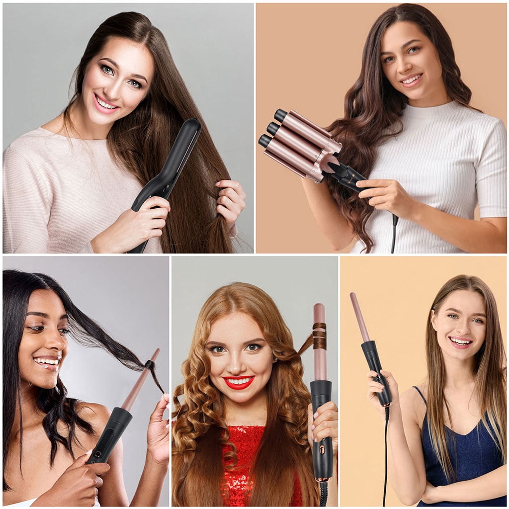New 5 in 1 Wand Curling Iron Curling Wand Set with Flat Iron  display picture 1