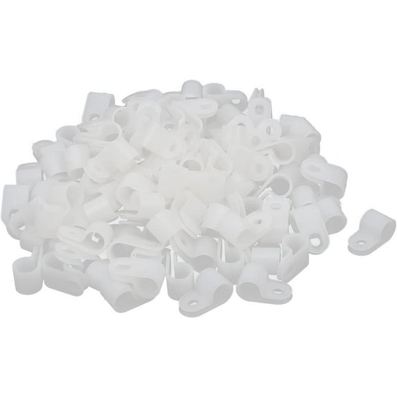 108 Pcs Cord Management Nylon R Type Wire Cord Clip Cable Clamp Fastener Cable Raceways 9.5mm 3/8"