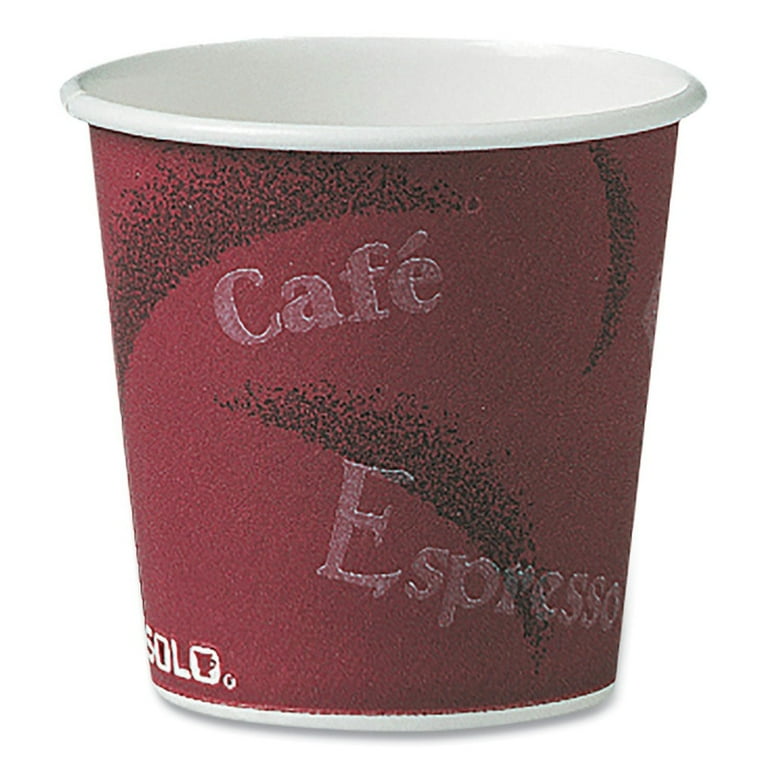 Single-Sided Poly Paper Hot Cups, 4 oz, Bistro Design, 50/Pack, 20 Pack/Carton Single-Sided Poly Paper Hot Cups, 4 oz, Bistro Design, 50/Pack, 20 Pack/Carton