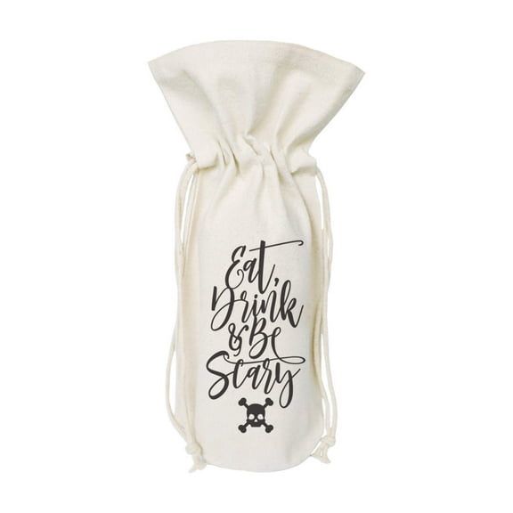 Eat, Drink and Be Scary Cotton Canvas Wine Bag