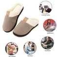thumbnail image 6 of Women's Fuzzy Memory Foam Slippers Slip on Fuzzy House Shoes Indoor Khaki 7/8, 6 of 10