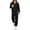 Black, variant on Womens 2 Piece Outfits Sweatsuit Fleece Lounge Sets Quarter Zip Pullover Sweatshirt,Baggy Jogger Sweatpants,Fall Fashion Clothing,Airport Travel Matching Sweat Set