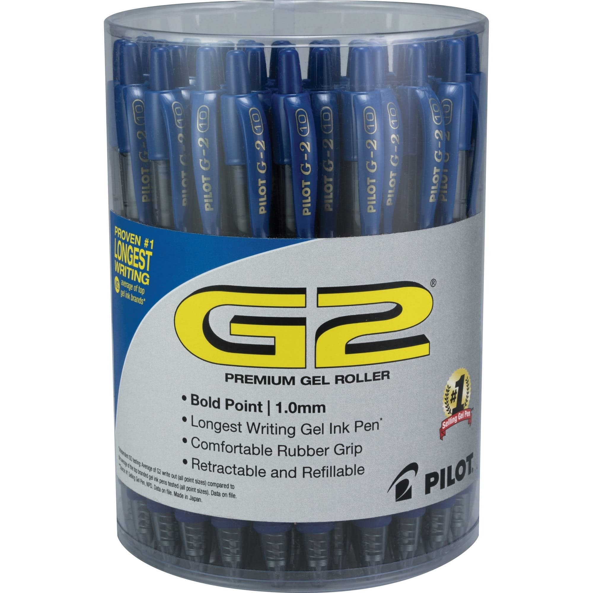 Premium Retractable Gel Pen Bold 1 mm, Blue Ink, Smoke Barrel, Convenience Pack, 36/Pack
