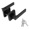 thumbnail image 2 of 5X Door Handle Door Handle Lock Square Channel Privacy Mask Interior Bathroom Three-Bar Spherical Lock-Black, 2 of 8