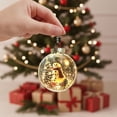 thumbnail image 4 of Light‑Up Christmas Mini Scene Ornament, Snowman Acrylic Hanging Pendant, Glowing Festive Tree Decoration For Holiday Home Xmas Party Decor, 4 of 6